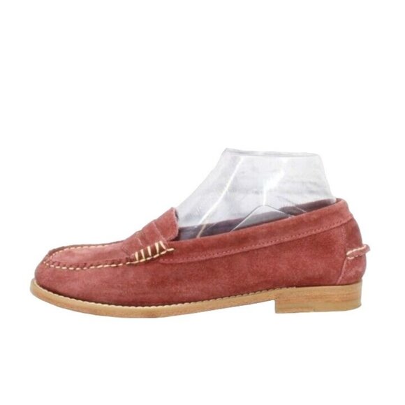 L.L. Bean Shoes - LL Bean Red Suede Slip On Round Toe Loafer Shoes Size 6 Medium